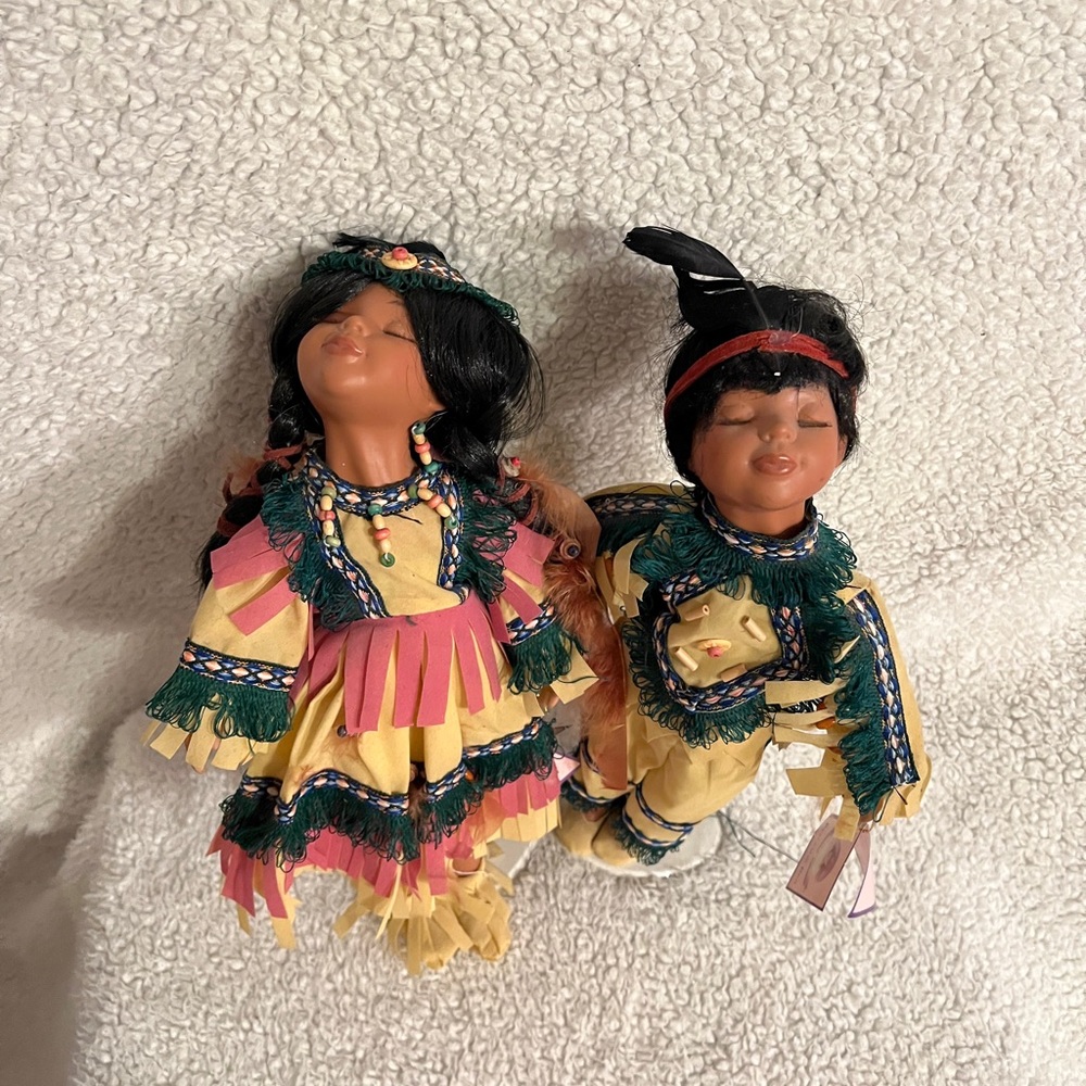 Indian Boy and Girl Porcelain Dolls